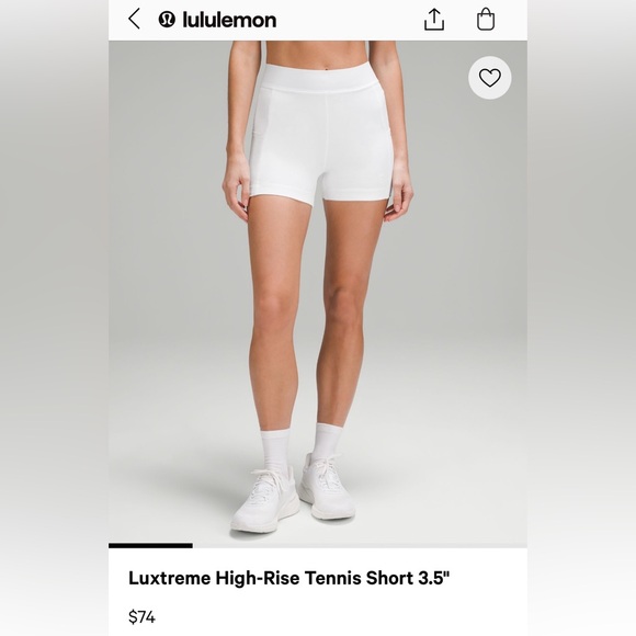 Luxtreme High Rise Tennis Short 3.5 inseam - Picture 1 of 5